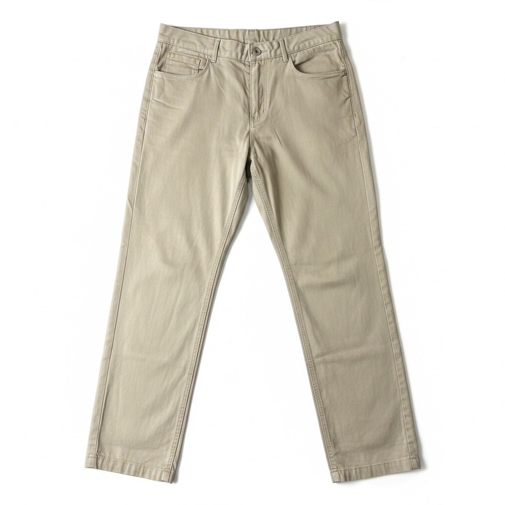 Calvin Klein Mens Chino Pants 32x32 Khaki Tan Straight Leg Stretch Cotton Ribbed
